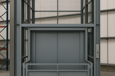 Afbeelding van een goederenlift met hek op maat gemaakt Afbeelding van een goederenlift met hek op maat gemaakt